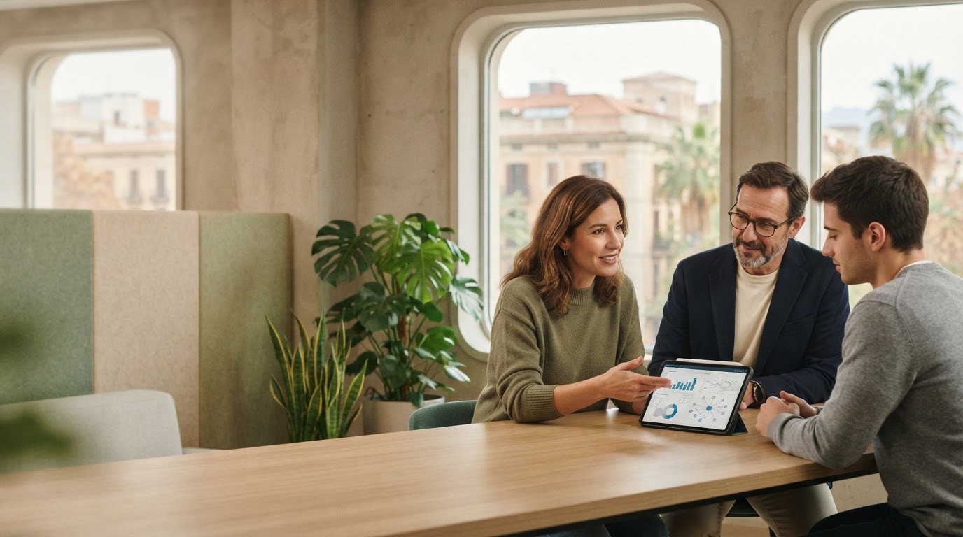 UskorL4YER panel de análisis de datos financieros utilizado por un profesional en remoto